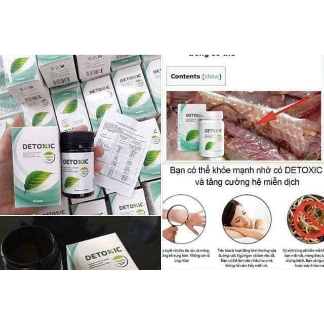Detoxic Nga 20 viên hỗ trợ giảm hôi miệng loại bỏ kí sinh trùng có hại