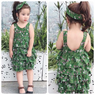 Đầm tầng bé gái