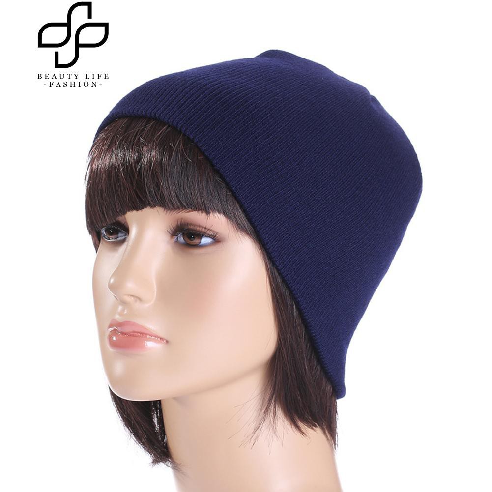 Mũ len tròn màu trơn đơn giản cho nam và nữ