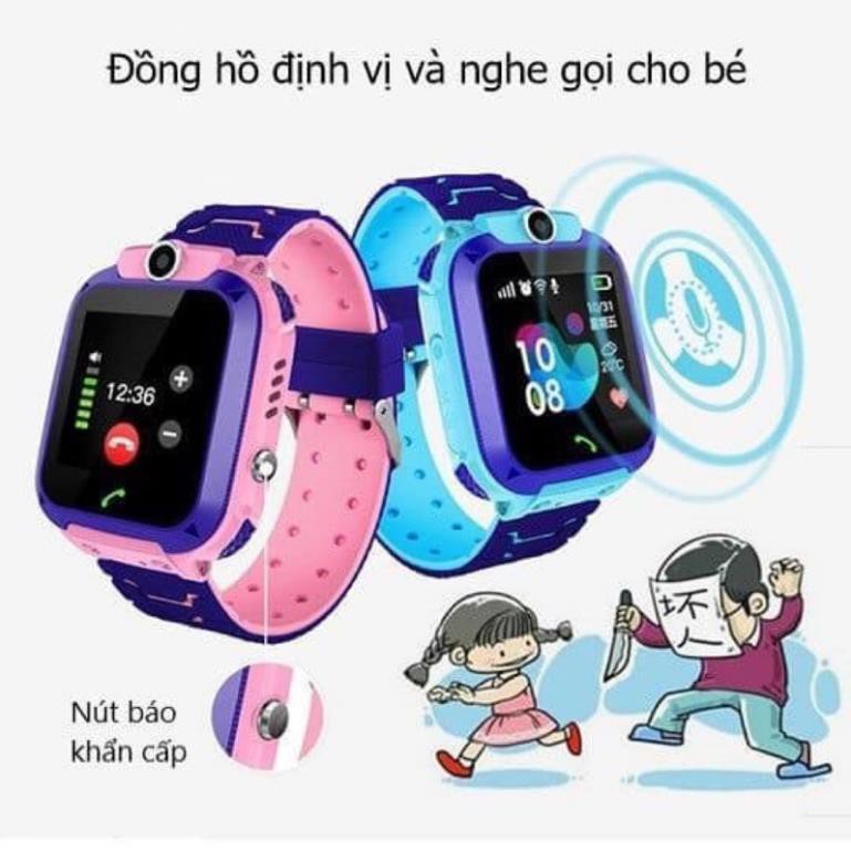 Smart Watch Định Vị Trẻ Em Q12CAO CẤPĐồng Hồ Nghe Gọi, Camera - Vòng Tay Thông Minh Chống Nước Tiện Lợi Bảo Hành 12T