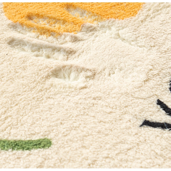 Thảm chùi chân ra vào cửa, Thảm lau chân siêu thấm nước lông dài hình thú đang yêu Gu Decor Wooden