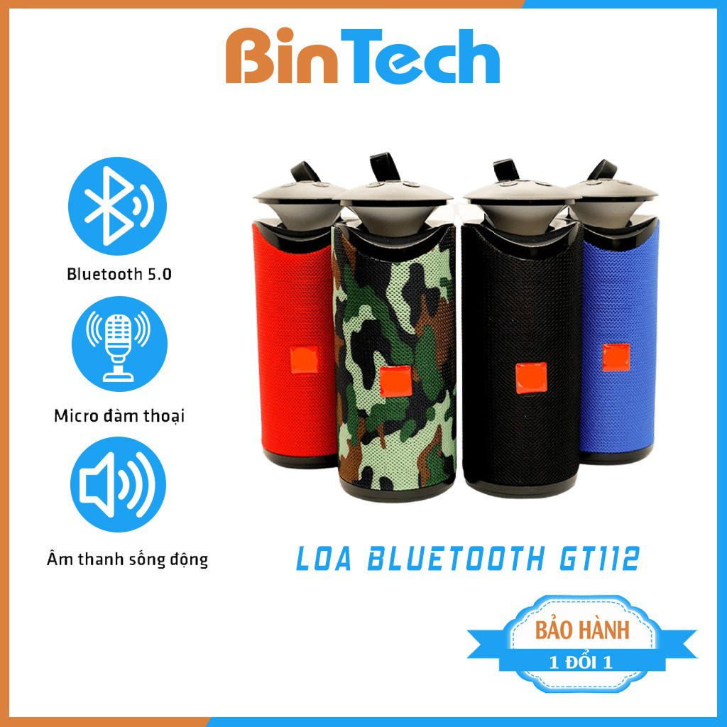 Loa Bluetooth Không dây Mini Cầm tay Beetek GT-112 Có đèn Led, Nghe nhạc hay, Cắm USB, Thẻ nhớ
