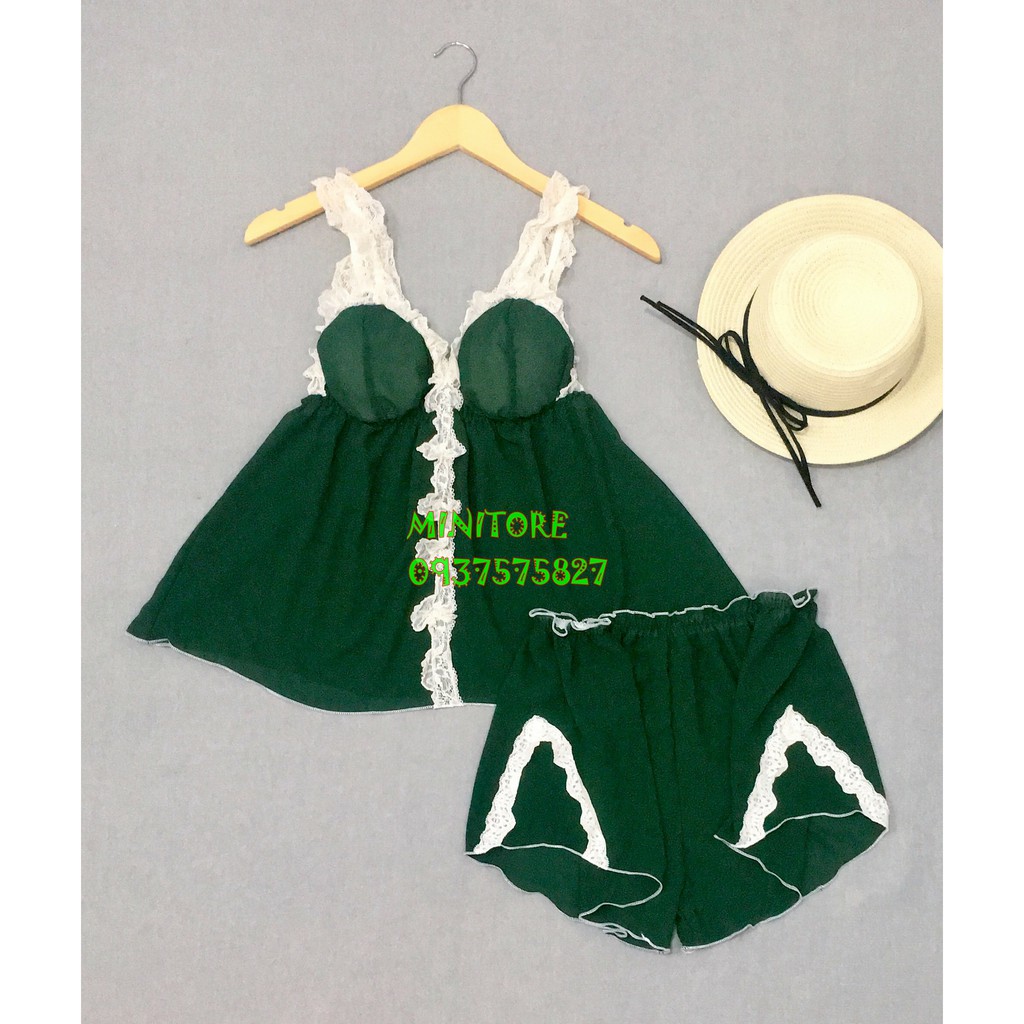 [SIZE 60-90KG] BỘ VOAN DỄ THƯƠNG BIGSIZE CÓ MÚT PHỐI REN GIỮA, VOAN MỊN MÁT MỎNG GỢI CẢM - Bigsize ren giữa | BigBuy360 - bigbuy360.vn