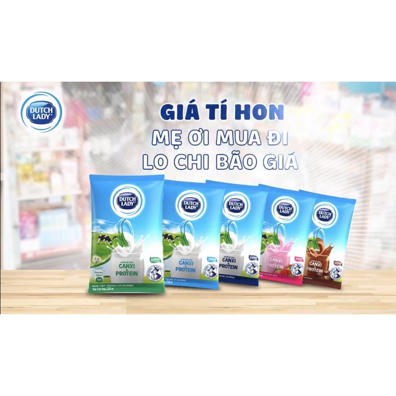 SỮA CÔ GÁI HÀ LAN 220ml- 48 bịch/ thùng ( Không đường)