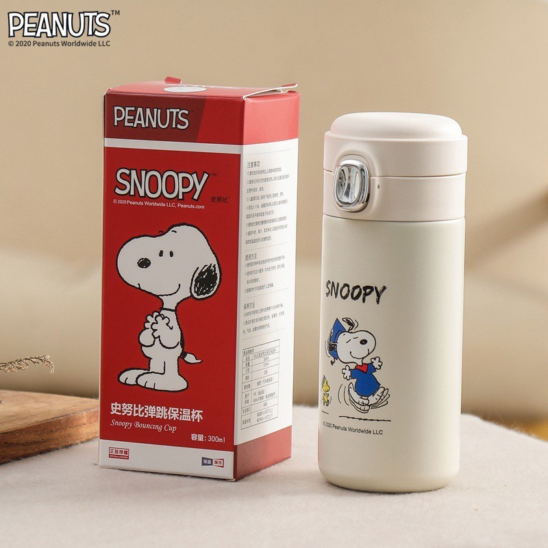Bình giữ nhiệt cao cấp Snoopy chất liệu inox 304, dung tích 300ML