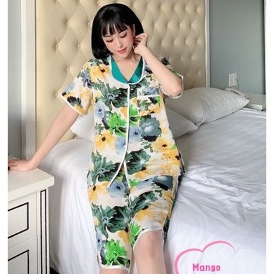 Đồ Bộ Pyjama Quần Lửng Lụa Mango Cao Cấp Hàng Có Size🌸Giảm 10K Đơn 200K | BigBuy360 - bigbuy360.vn