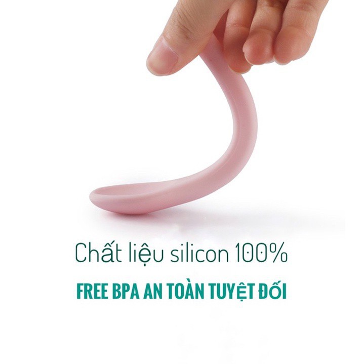 Thìa ăn dặm silicon cho bé - muỗng ăn dặm silicon chất lượng cao 10m+