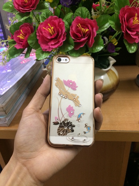 Ốp ip5/5s Hoa sen Đính Đá