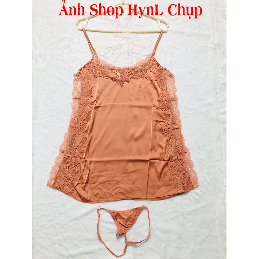 Đầm Ngủ Sexy 2 Dây Lụa Satin HynL Váy Ngủ Sexy Xuyên Thấu Gợi Cảm V004 | BigBuy360 - bigbuy360.vn