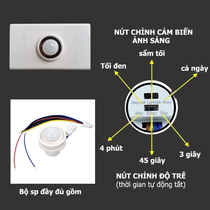 Công tắc cảm biến hồng ngoại DC1, công tắc cảm biến chuyển động DC1 - Esmarthome