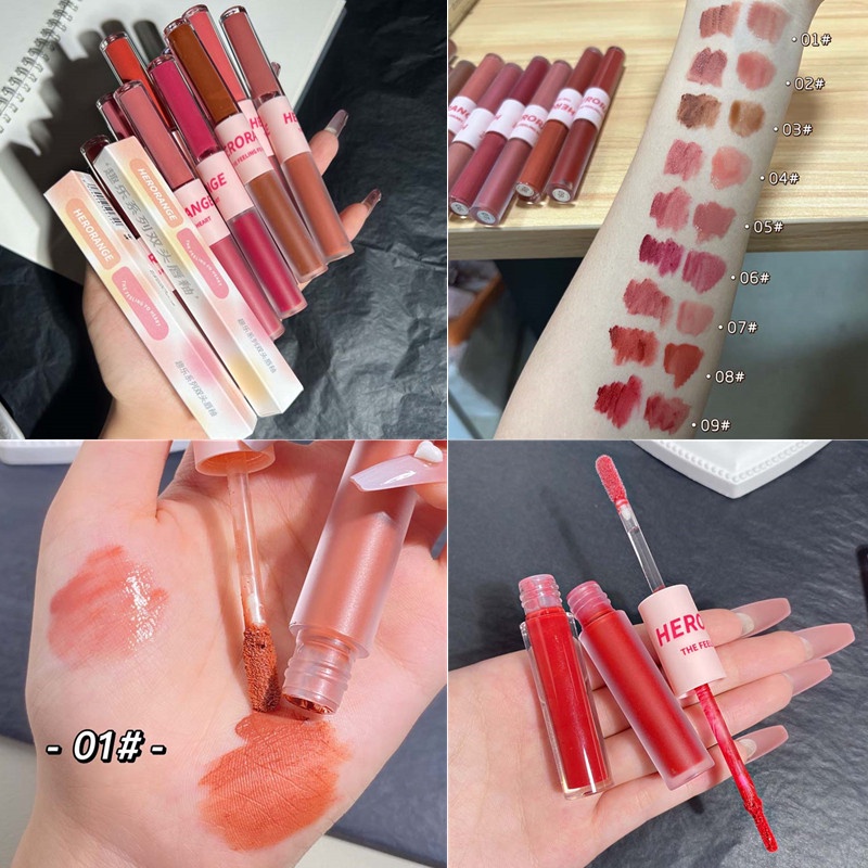 Son Môi Dạng Lỏng HERORANGE Chống Thấm Nước Lâu Trôi Dưỡng Ẩm