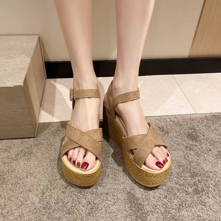 Xăng đan Cao Gót Hở Mũi Đế Dày Thời Trang Mùa Hè Cho Nữ