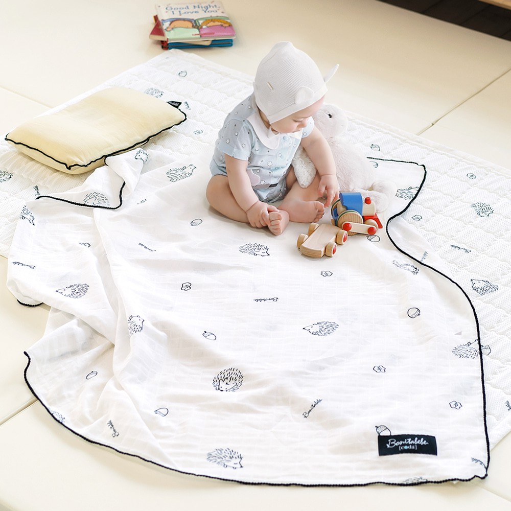 Chăn/ Mền Hè 2 lớp vải Loe mỏng nhẹ thông thoáng cho bé nhập khẩu Bonitabebe HQ