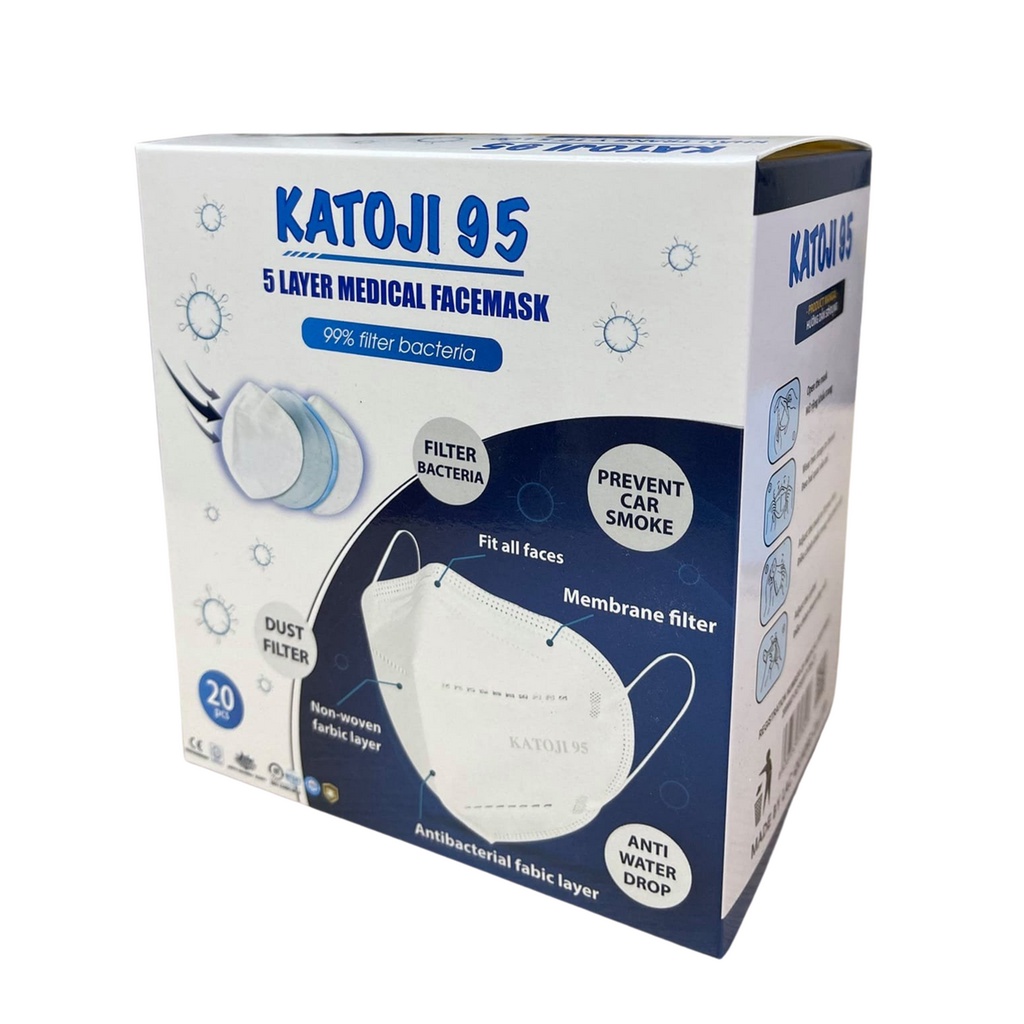 KHẨU TRANG Y TẾ 5 LỚP KATOJI 95 100% VẢI KHÔNG DỆT