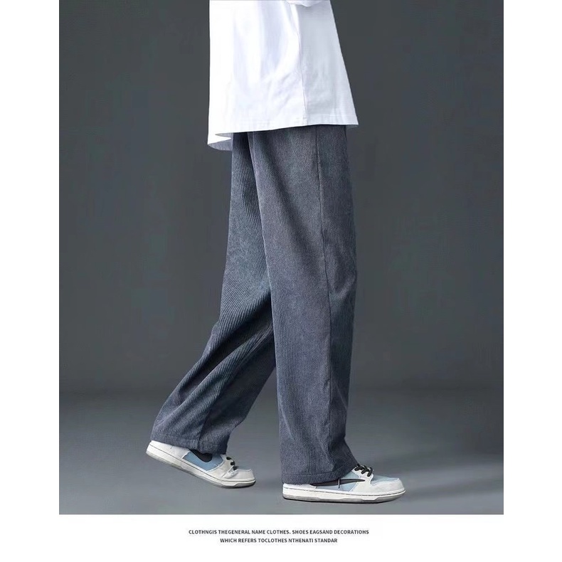 Quần Dài Nam Vải Nhung Ống Rộng Thời Trang Mới