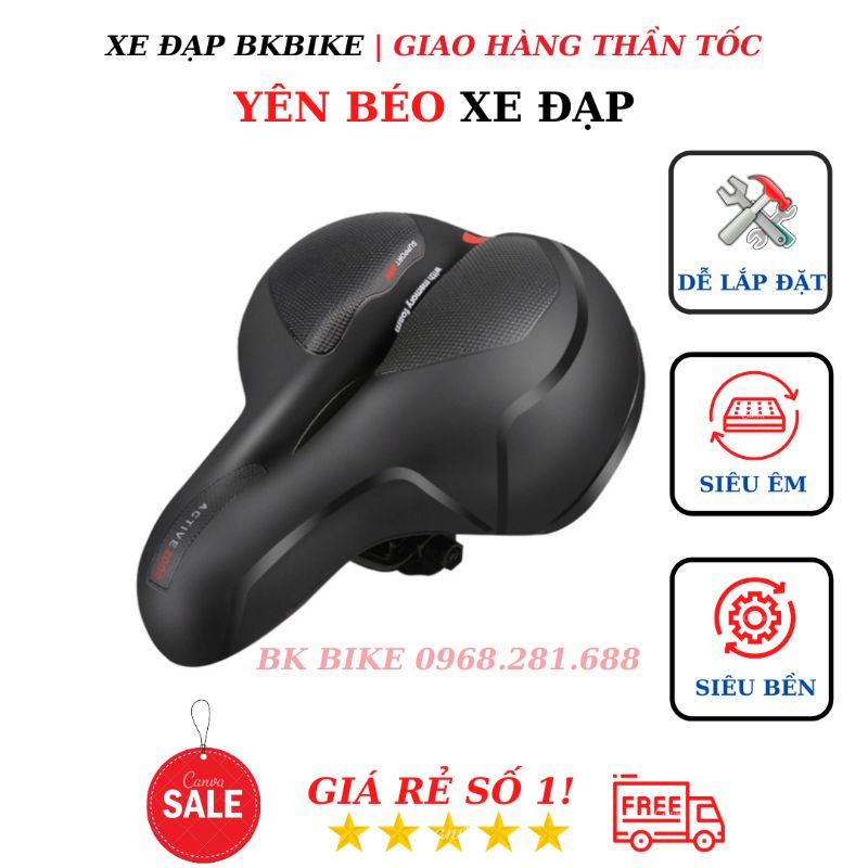 Yên Béo Xe Đạp Active Zone Bao Êm, Bao Bền, Dễ Lắp Đặt