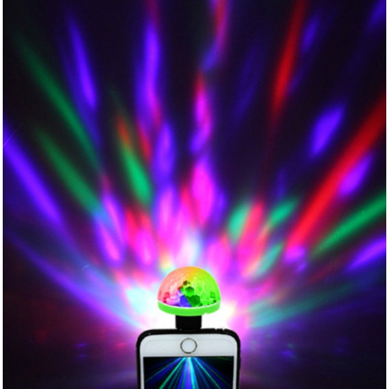 Bóng đèn Led vũ trường 7 màu, cổng usb cảm ứng nháy theo nhạc (android)