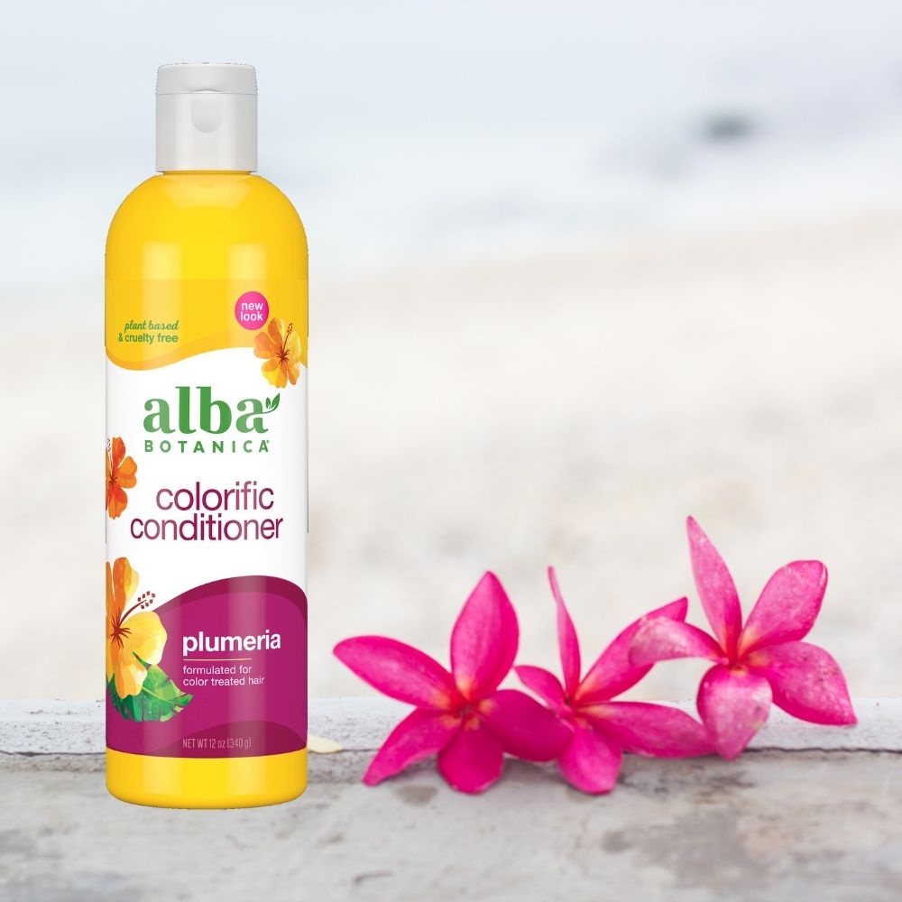 Dầu xả cho tóc nhuộm hương hoa sứ ALBA BOTANICA COLORIFIC CONDITIONER PLUMERIA 340g