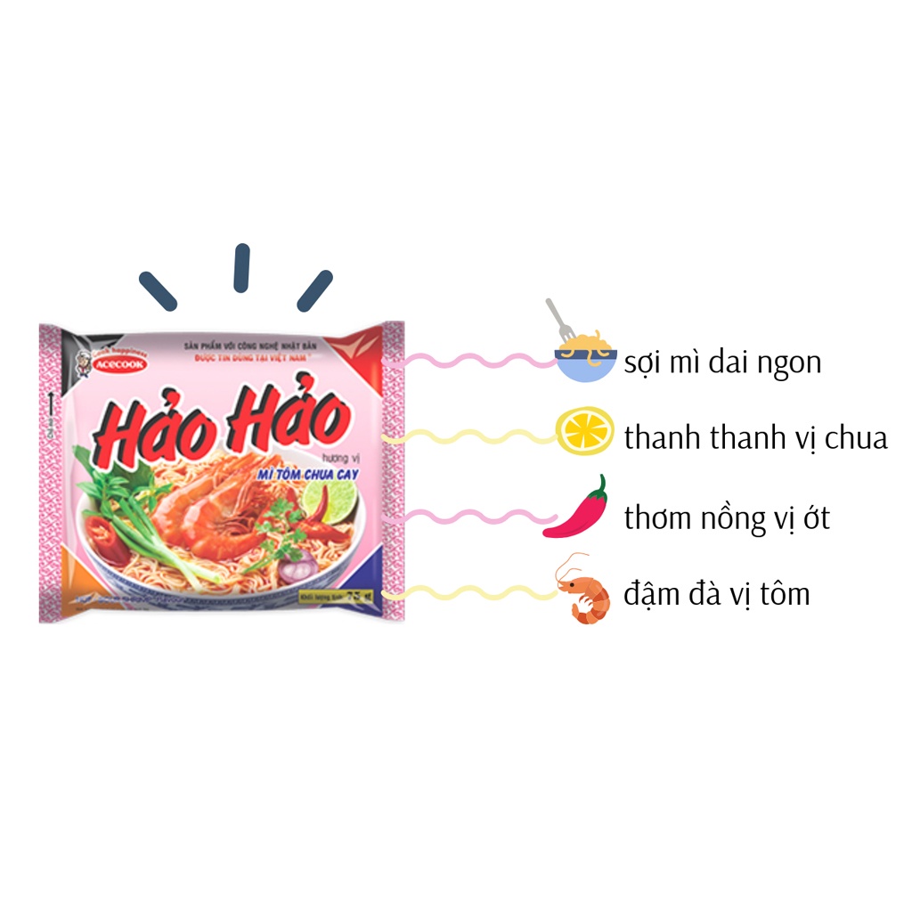 Mì Hảo Hảo Tôm Chua Cay 1 Gói 75g