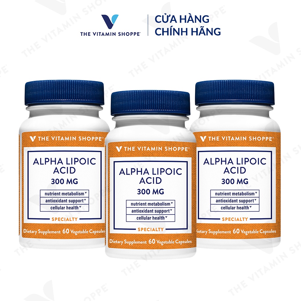 Viên uống hỗ trợ kiểm soát đường huyết THE VITAMIN SHOPPE Alpha Lipoic Acid 300 MG 60 viên