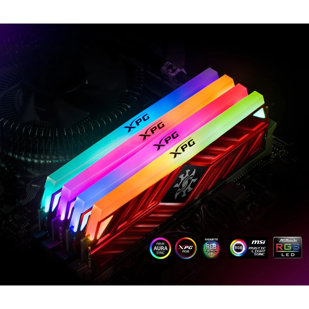 Bộ nhớ Ram Adata Spectrix D41 RGB 16GB (2x8GB) DDR4 3200Mhz - Bảo hành 36 Tháng chính hãng