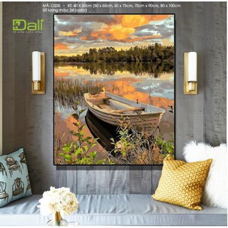 Tranh treo tường tự tô màu số hóa DALI Tranh Hoàng Hôn C005