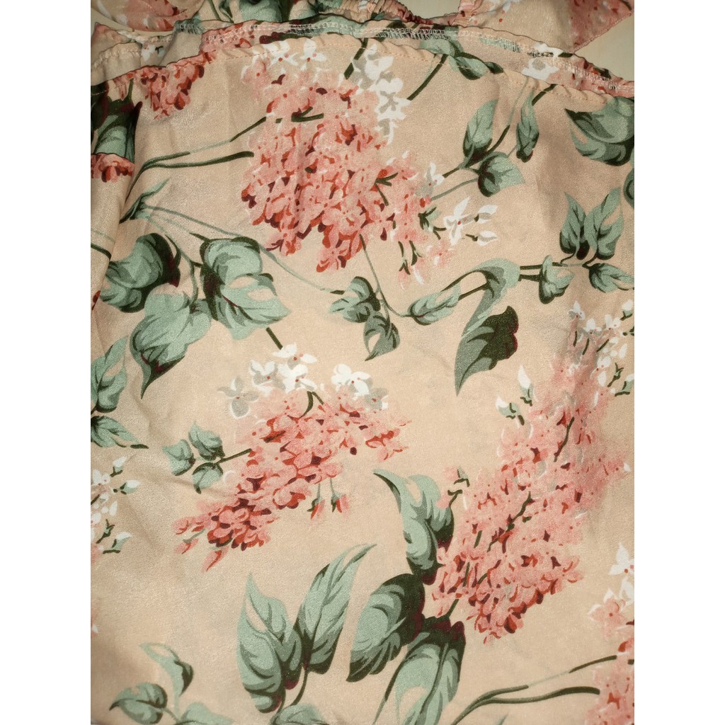 Đầm Voan Hoa cột nơ (chất liệu vải voan hoa hình như mẫu)