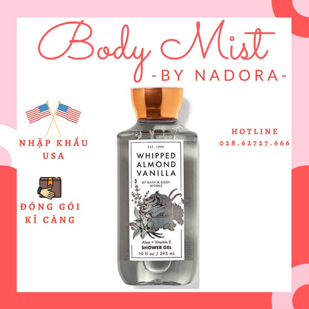 Sữa Tắm Toàn Thân Bath And Body Works - Whipped Almond Vanilla Shower Gel (295ml)