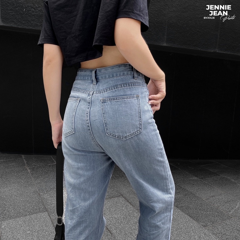 Quần jean denim ống rộng Jennie Pants Byjolie chất jean mềm