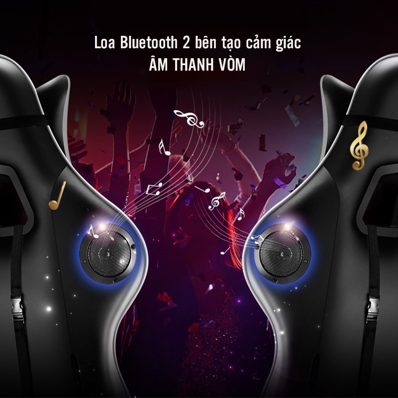 Ghế Gaming, Ghế Chơi Game -  Có Đèn Led, Loa Bluetooth, Massage 7 Điểm, Ngả Lưng Duỗi Chân Đa Năng