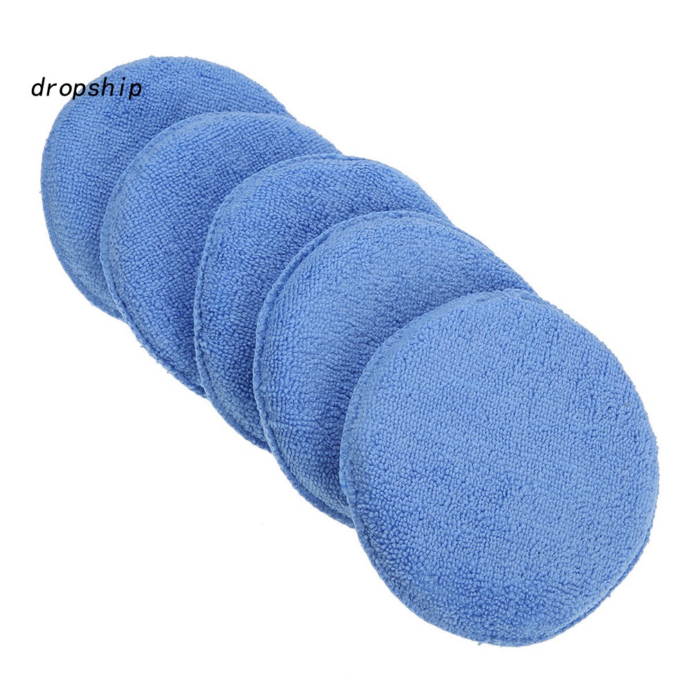 Bộ 5 Miếng Mút Đánh Bóng Xe Hơi Hình Tròn Bằng Sợi Microfiber Siêu Mềm