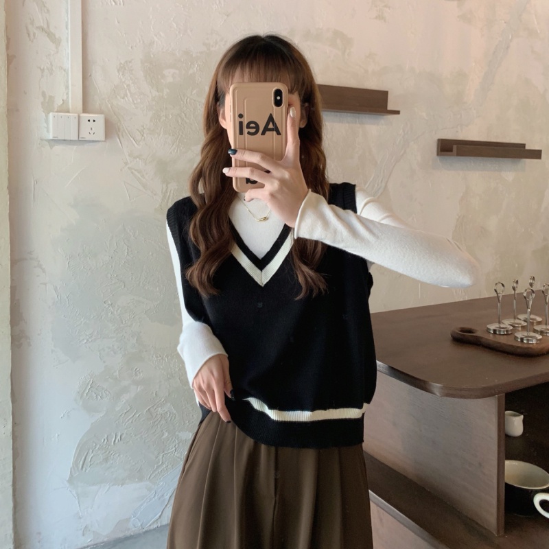Áo len cổ chữ V không tay phong cách Hàn Quốc cho nữ với 4 màu tùy chọn
 | BigBuy360 - bigbuy360.vn