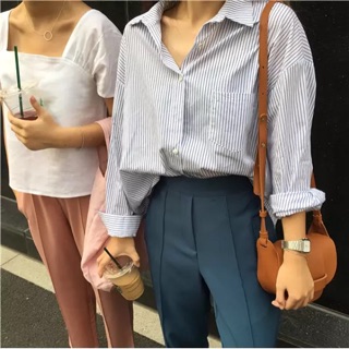 Sơmi oversize kẻ sọc