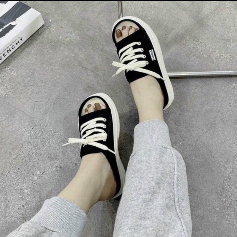 Dép Sục vải Hở Mũi đế bánh mì cao 3 phân hottrend 2022