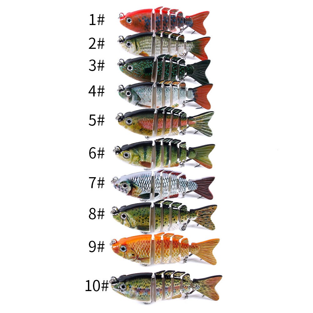 Mồi câu cá nhân tạo 6 khớp 8cm 13g