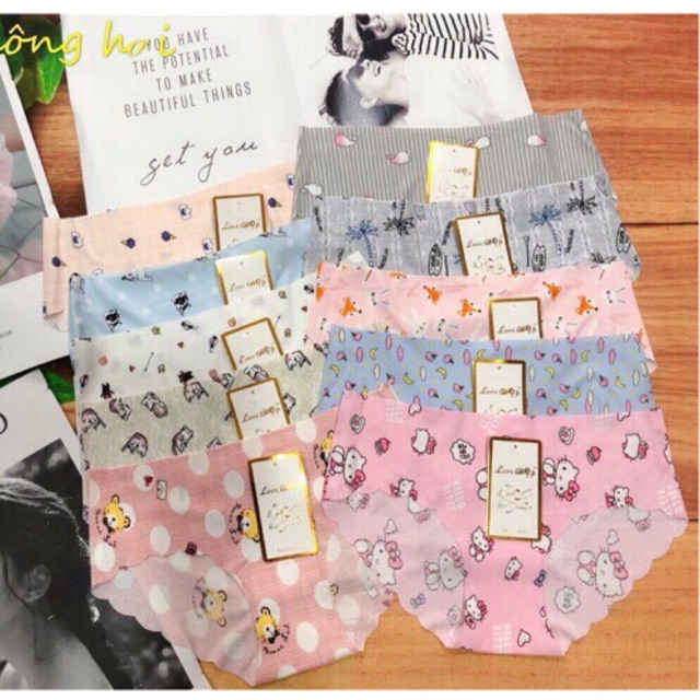 Sét 10 Quần Lót Đúc Su Lượn Sóng Thông Hơi Hình Cute (10quần)