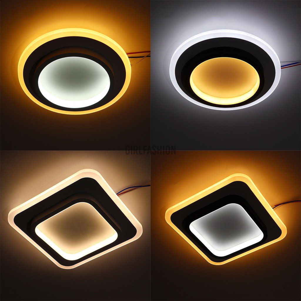 LED Dimmbar Deckenlampe Quadratisch / Rund Lampe Armaturen Schlafzimmer Q