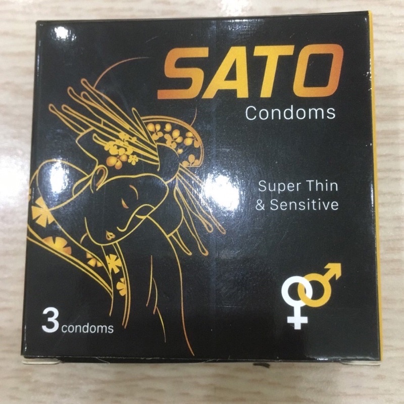 Combo 5 hộp Bao cao su siêu mỏng Sato - Chỉ 0.049mm - 100% cao su tự nhiên - Chuẩn chính hãng - An toàn (Hộp 3 cái)