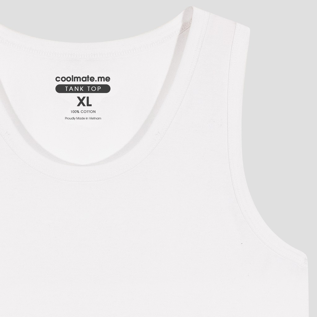 Áo ba lỗ trắng 100% Cotton co giãn thương hiệu Coolmate | BigBuy360 - bigbuy360.vn