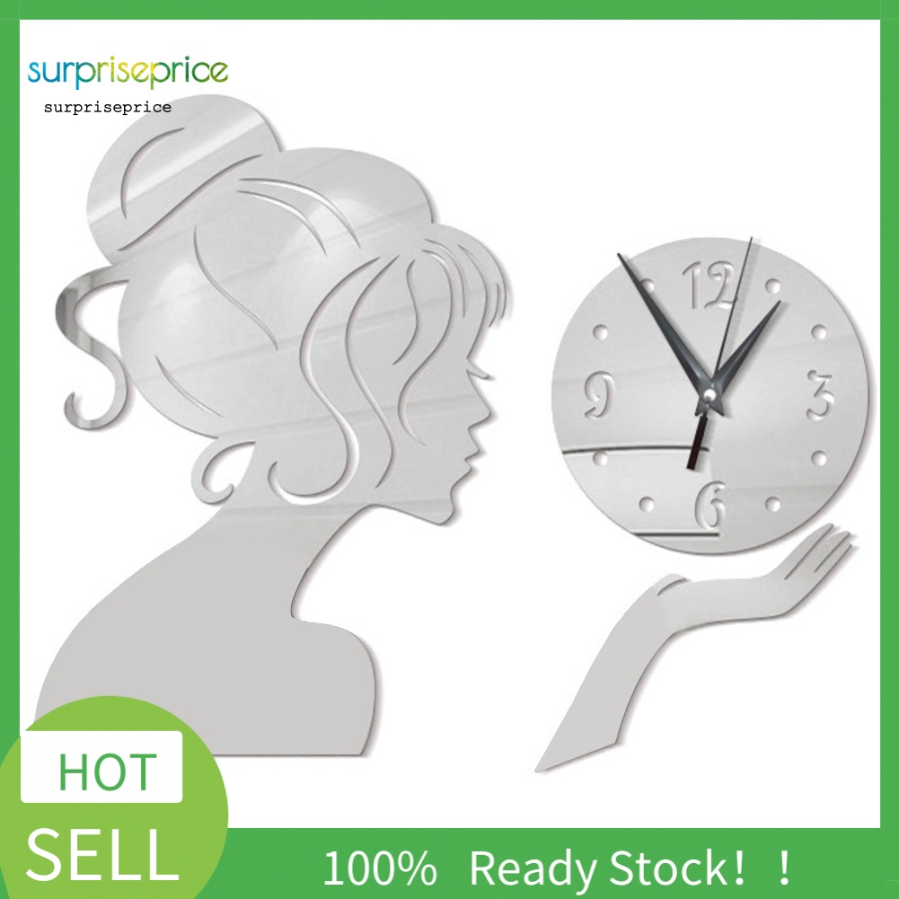 Sticker Đồng Hồ Dán Tường Bằng Acrylic Chống Thấm Nước Dùng Trang Trí Phòng Khách