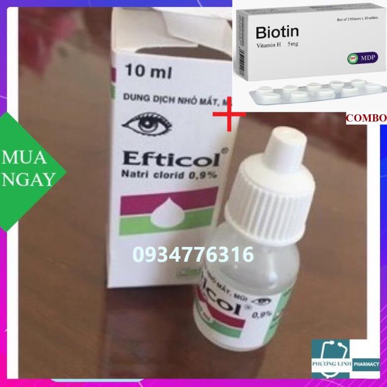 Combo Biotin 5mg+ NƯỚC MUỐI EFTICOL 0.9%