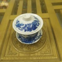 Bát trà sâm rồng - sen men cổ lam