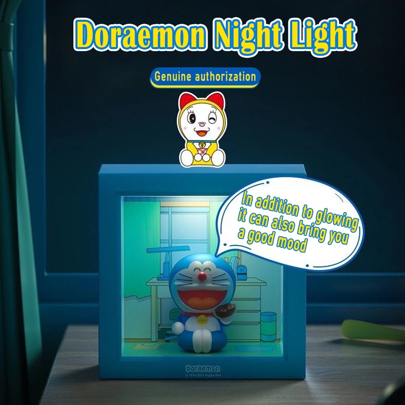 Đèn ngủ cảm biến thông minh sạc cổng USB hình doraemon dùng cho phòng ngủ