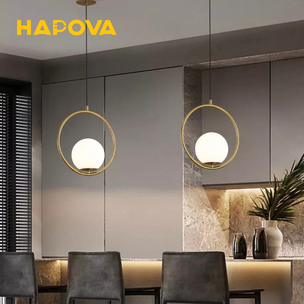 Đèn thả trang trí phòng khách phòng ngủ Decor HAPOVA CORAL 5009 Hình Tròn
