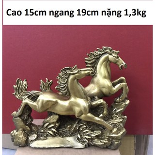 Tượng song mã bằng đồng MS74