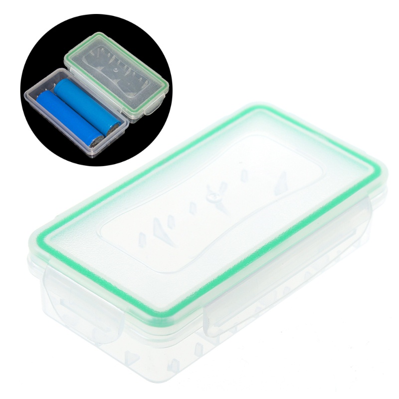 Hộp Nhựa Cứng Trong Suốt Đựng Pin 18650 2 Ngăn Nhỏ Gọn