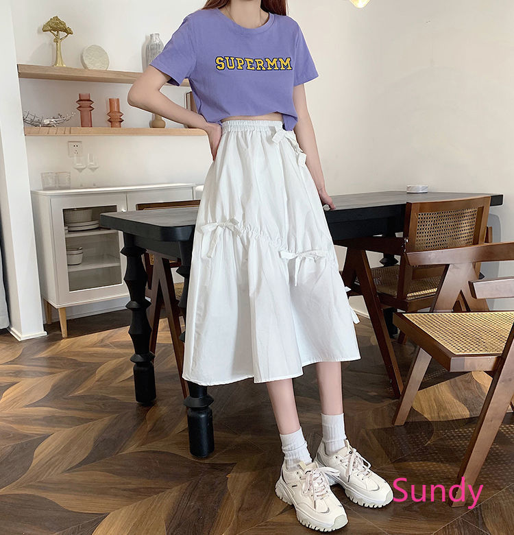 Chân Váy Chữ A Phối Nơ Ren Xinh Xắn Theo Phong Cách Nhật Bản Dành Cho Nữ