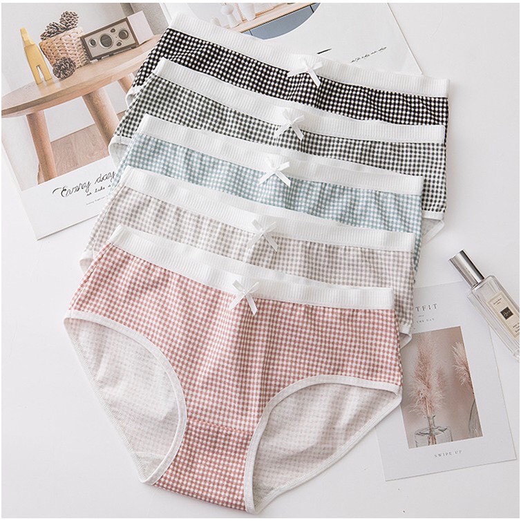 Quần lót nữ cotton kẻ siêu đẹp siêu xinh cho chị e từ 40 ->52kg | BigBuy360 - bigbuy360.vn