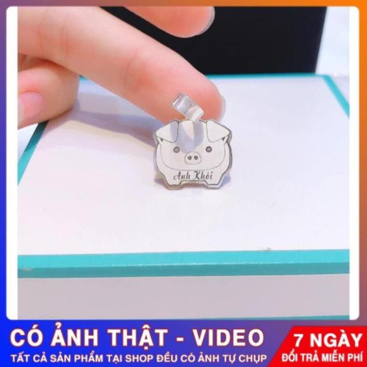 Mặt bạc nguyên chất❤ mặt 12 con giáp ❤ khắc thông tin 2 mặt