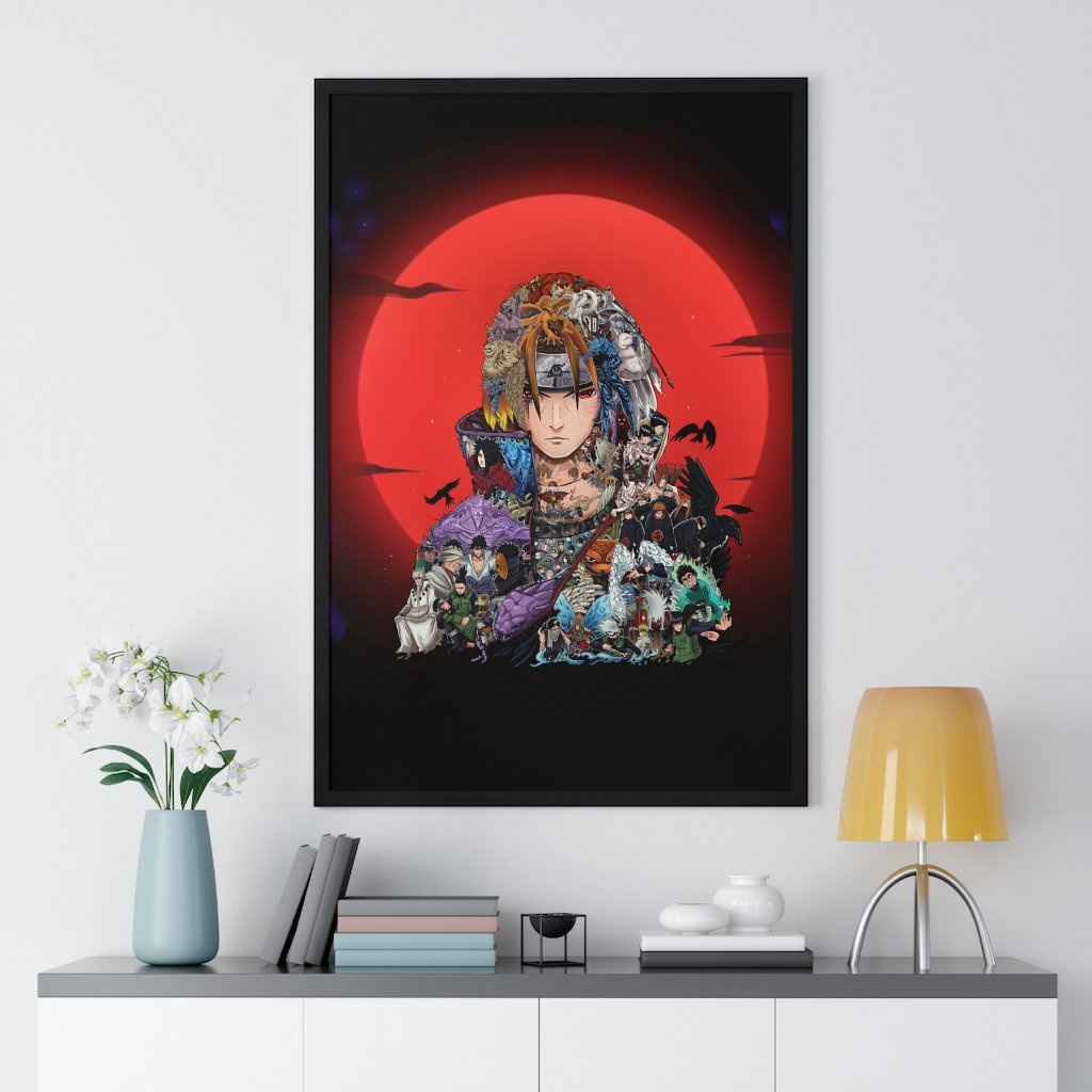 Tranh khung kính Itachi bản màu 7- Naruto - Tranh treo tường anime - Trang trí decor